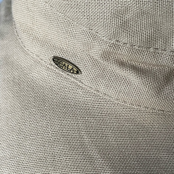 Scala Linen Adjustable Packable Bucket Beach Hat, Coastal Grandma, Natural Tan - Picture 7 of 7